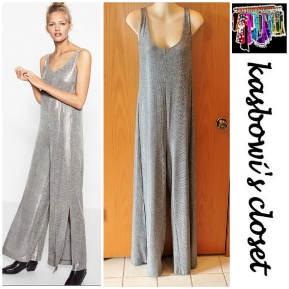 metallic jumpsuit zara